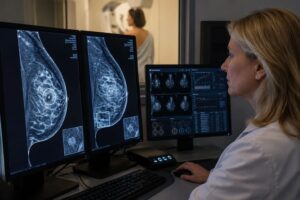 Mamografia analisada por inteligência artificial para detecção precoce do câncer de mama. IA na mamografia.