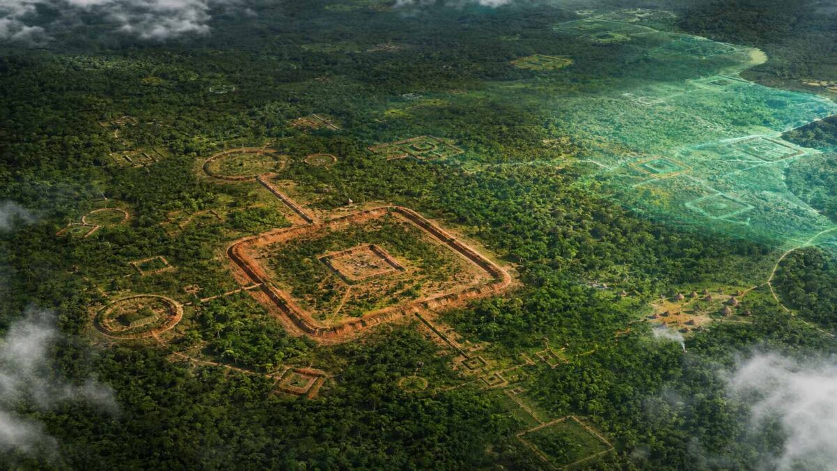 Geoglifos da Amazônia revelados por LiDAR: estruturas geométricas no Acre evidenciam civilização Aquiry de milhões de pessoas.