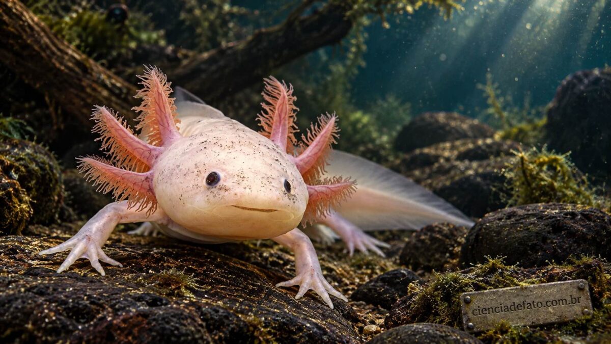 Axolote nadando: estudo revela a inteligência do axolote ao distinguir tamanhos de aberturas na água